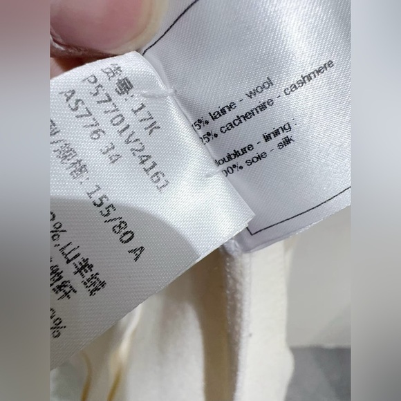 Authentic CHANEL Women's Cream Double-Breasted Pea Coat - Picture 6 of 7